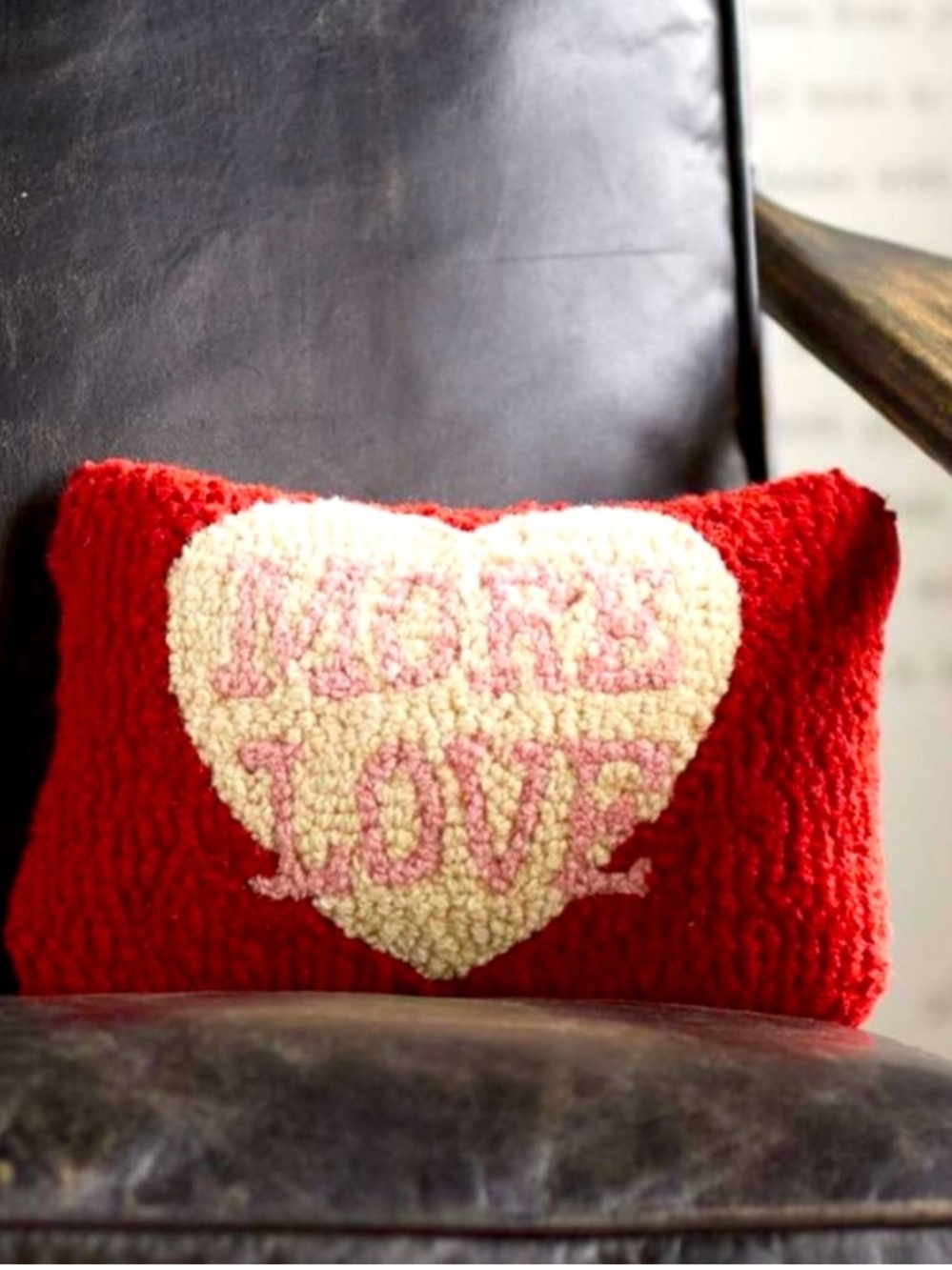 NWT “More Love” pillow (12”x8”, wool) from Sundance catalog